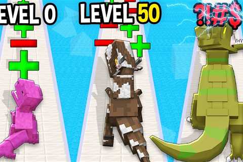 Monster School: Dinosaur Giant Rush GamePlay Mobile Game Runner Max Level LVL – Minecraft Animation