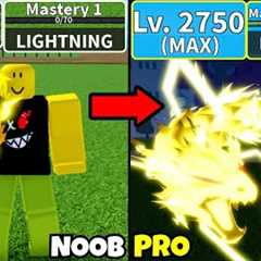 Beating Blox Fruits with Full Lightning Awakening! Got Max Level + Max Mastery Noob to Pro!